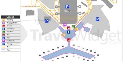 ह्यूस्टन हवाई अड्डे के टर्मिनल एक नक्शा