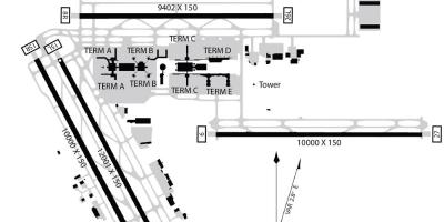 बुश इंटरकांटिनेंटल हवाई अड्डे का नक्शा