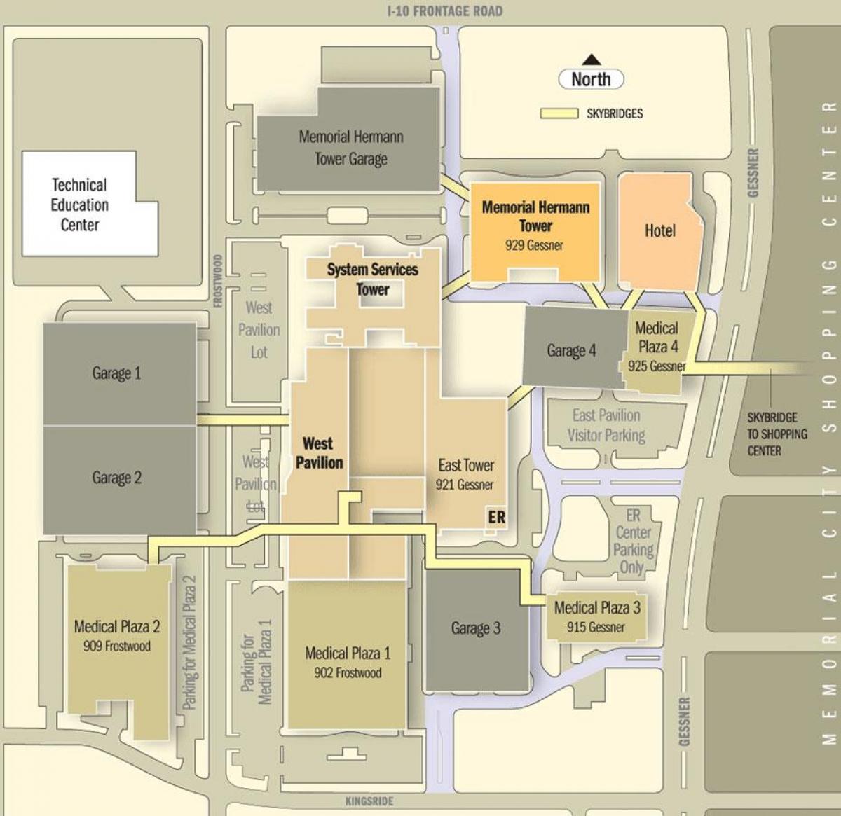 मेमोरियल हरमन अस्पताल का नक्शा