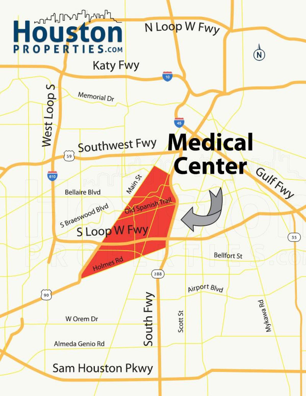 नक्शे के ह्यूस्टन मेडिकल सेंटर